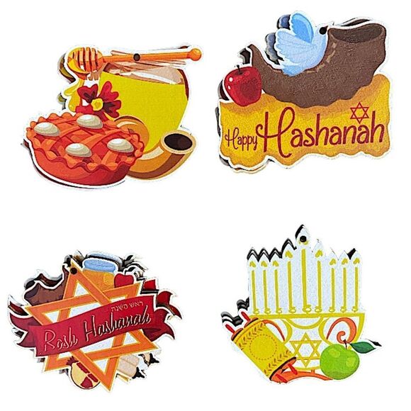 Rosh Hashanah New Wooden Hanging Decorations 30 Pcs Jewish New Year Shana Tova - Picture 3 of 5
